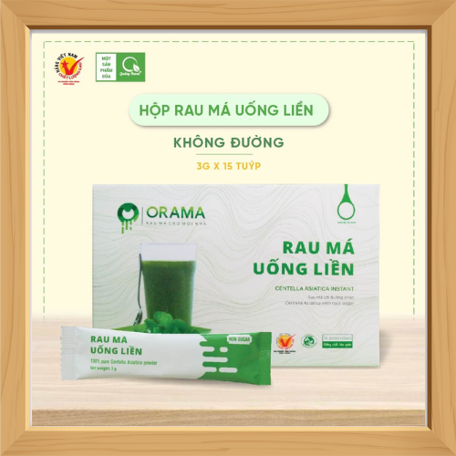 CCHBRMK0045QTH-Bột rau má không đường Quảng Thanh - Hộp 15 gói x 3g